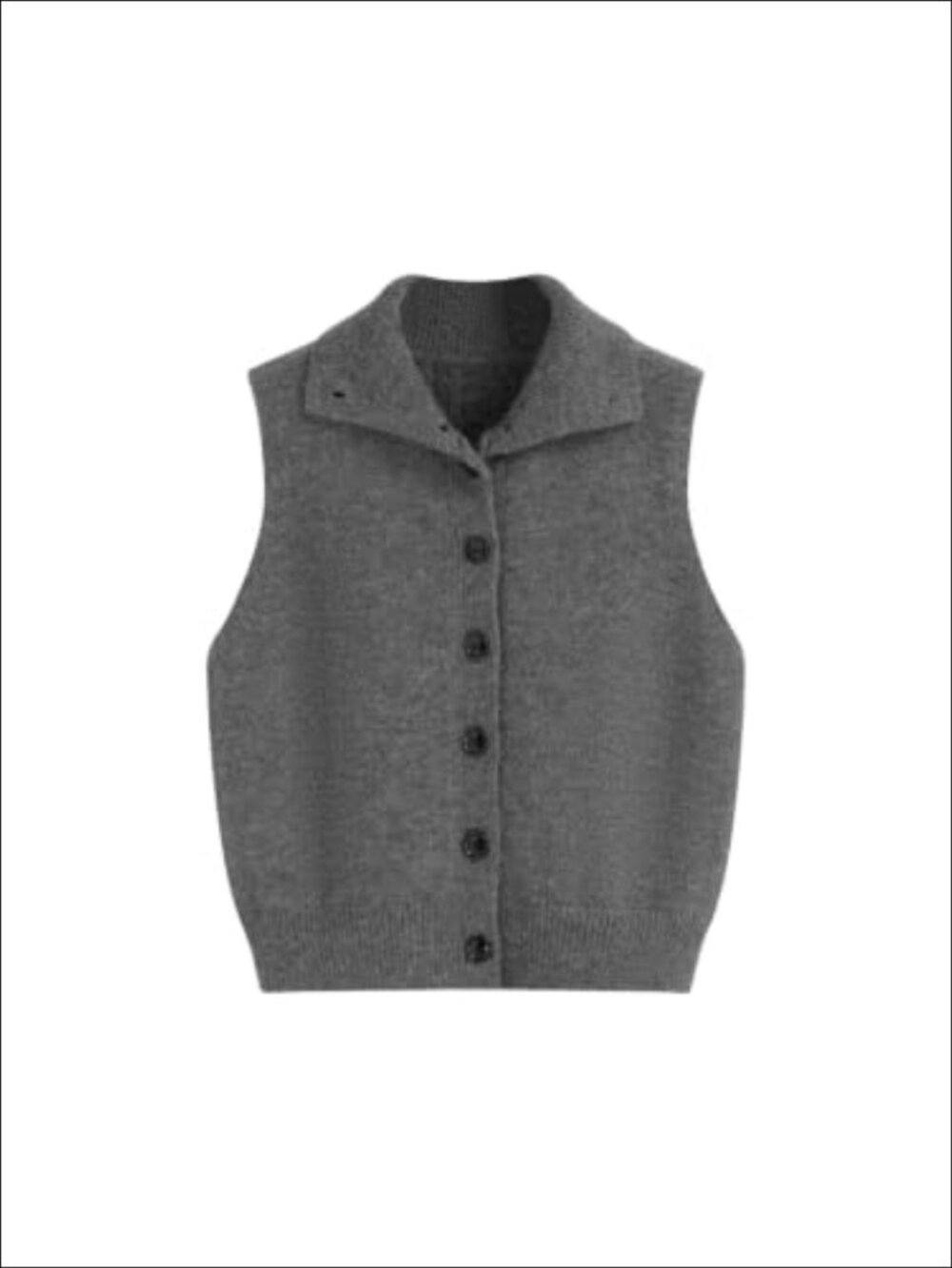 Cropped Two-Way Button Down Sweater Vest Sleeveless V-Neck Layer